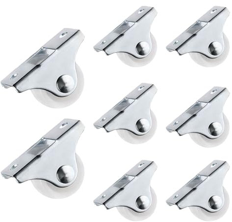 8 Pieces Fixed Castor Wheels Multifunctional Small Wheel Castors Non-Swivel Trolleys Castor for Furniture Appliances Drawer Equipment Fixed Castor Replacement