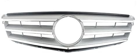 Kühlergrill Front Grill Für merc&edes Für Be&nz C-Klasse W204 C180 C200 C300 C350 2008 2009-2014 Front Hood Grille Racing Grill Grills Tuning(Silver)