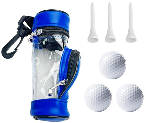 Humkopnl Golf Ball Bag - Portable Golf Ball Sleeve Golf Tee Pouch with 3 Ball | Golf Accessory, Golf Ball Collector, Golf Tee Pouch Bag for Golf Training, Family, Practice, Friends