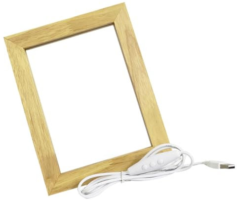 ULDIGI Bilderrahmen Holz Leuchtender Fotorahmen Bilddekoration Tisch Stabiler Fotohalter Moderner Fotorahmen
