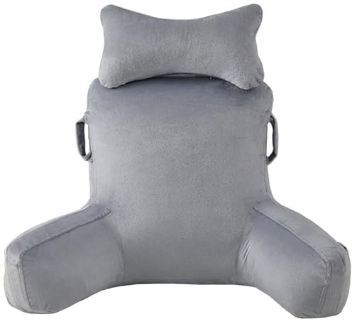 WUDLEP Reading Pillow, Extra Large 78cm Bed Rest Pillow with Detachable Neck Roll for Sitting in Bed or Couch, Adult Back Pillow for Watching TV/Gaming/Relaxing