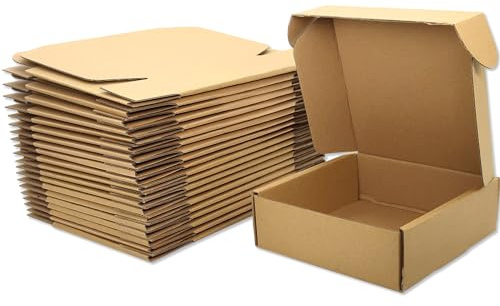 Cenoid 25 Cajas de Cartón para Envíos 15 x 15 x 5 cm Cajas Carton Marrón Pequeñas para Regalo Embalaje con Tapa