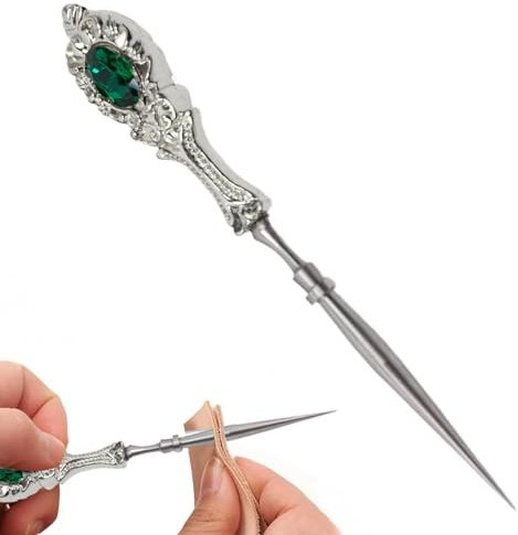 Wezalget Punteruolo da ricamo vintage | Strumento per punteruolo da cucito con manico europeo Strumento per punteruolo da punzonatura in pelle dal design vintage - per cucire, uncinetto, punzonatura