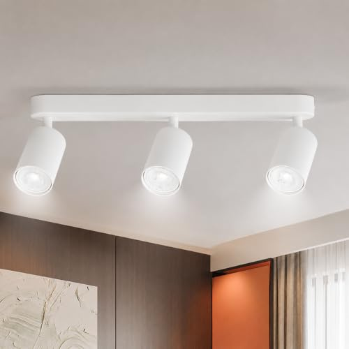 ARCYN LED Deckenlampe, schwenkbare Deckenleuchte GU10, modern für Wohnzimmer, Küche, Schlafzimmer & Flur, ohne Leuchtmittel (Weiß 3-flammig)