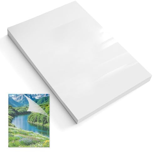 Self Adhesive Laminating Sheets A7 Self Seal Laminate Sheets 50 Pcs Small Laminating Film for Business Card Photo with Scraper