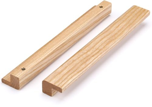SYZOW 6 Stück Schrankgriff Wachsholz Holz Möbelgriff (Eschenholz, 192mm)