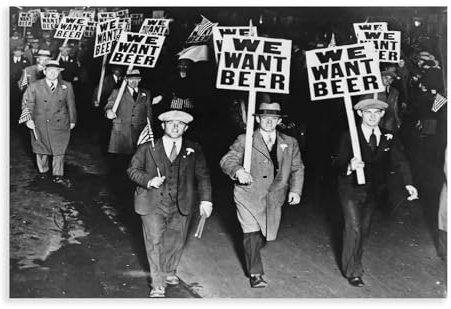 GIEIG Kunstdruck auf Leinwand, Motiv We Want Beer Prohibition, Vintage-Stil, altes Foto, Kunstdruck, modernes Familienschlafzimmer-Dekor, ungerahmt, 50 x 75 cm