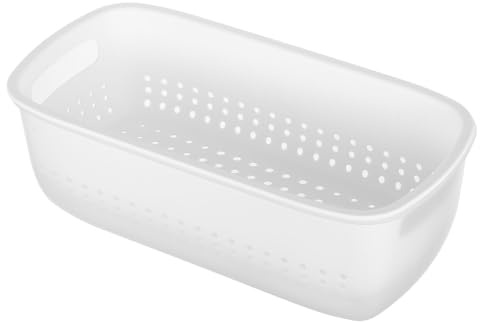 ARTIBETTER Reusable Colander Basket with Wall-Mount Design Space-Saving Kitchen Strainer Bowl for Washing Fruits and Vegetables White Drain Filter for Organized Kitchen