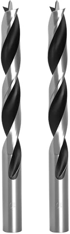 TIBOO DAY Brad Point Wood Drill Bits 10mm (25/64) Brad Point Drill, 2 Pcs | Carbon Steel, Double Flutes Design Metric Brad Point Drill Bits for Woodworking Soft & Hard Woods MDF Acrylic