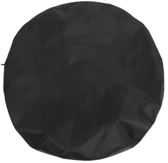 Cubierta for fogata de tela Oxford negra 100 cm, redonda, for parrilla barbacoa, tapa mesa, resistente, for exteriores Cubierta Redonda para Hoguera(Black)