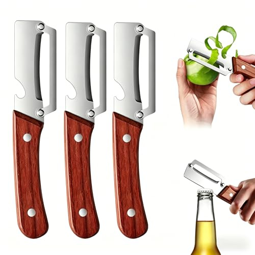 Multifunctional Vegetable Peeler with Extra-Sharp Stainless Steel Blade, 2-in-1 Single-Blade Peeler for Potatoes, Fruits, and Vegetables,Beer Opener (3)
