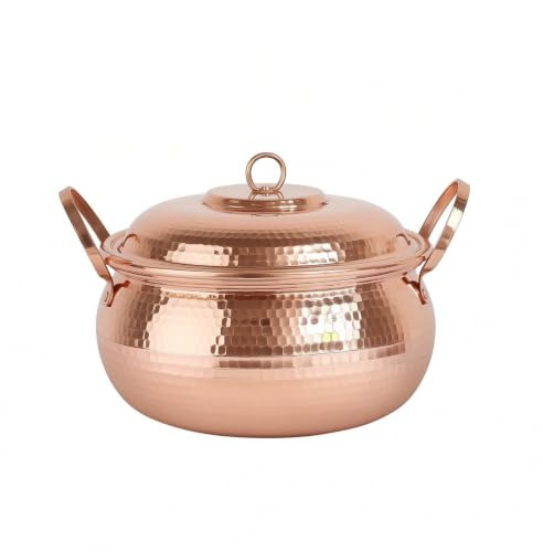 Olla Olla Cobre Incluye Tapa Martillada Olla Cobre Rústica para Cocineros, Cocina, size to 3
