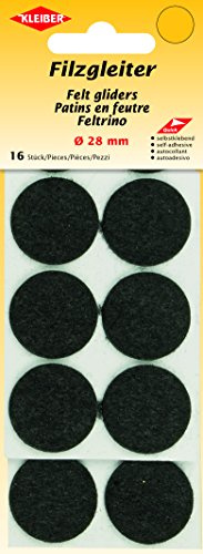 Kleiber Felt Gliders, Black, 28 mm