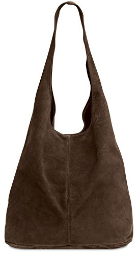 Caspar große Damen Wildleder Tasche Hobo Bag Shopper - CLASSIC LINE - Modell No.767 - Made in Italy