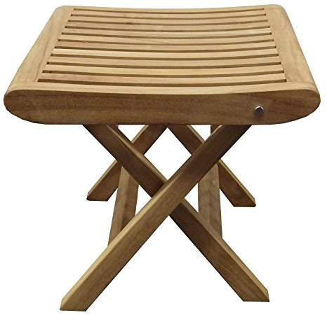 Teak Fußhocker 42x42x45 cm Teakholz Selected Kernholz behandelt zusammengebaut