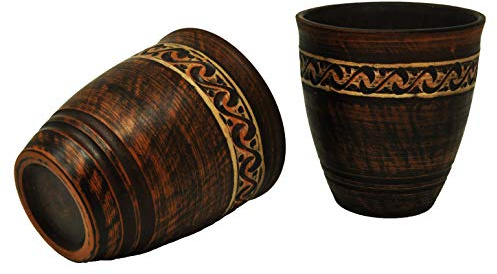 Madacha Lot de 2 Mugs en Terre Cuite avec Dessin - 200 ML - Fait Main - Ukraine