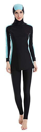 ShuoBeiter Hijab Badeanzug mit voller Deckung Bescheidene Badebekleidung Badeanzug Beachwear Bikini Badeanzug Langarm