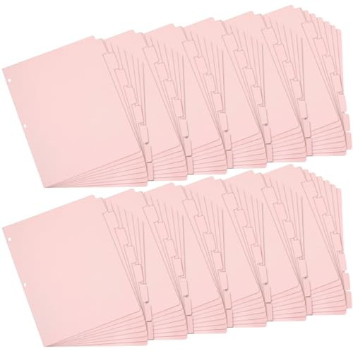 Paper Junkie Binder Dividers with Tabs - Letter Size, Pink, 96 Count - Dividers for 3-Ring Binder for School, Office Supplies & Nursing School Supplies