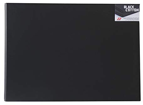Honsell 15340 - Keilrahmen Black Cotton, hochwertige schwarze Leinwand, ca. 30 x 40 cm, 100 % Baumwolle, trommelhart bespannt auf Fichtenholz