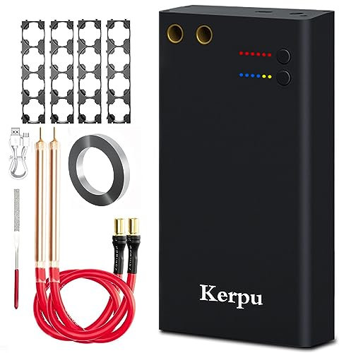 Kerpu Upgraded Enhanced Rechargeable Portable Spot Welder Machine 11 Gear Adjustable Mini Small Battery Spot Welder DIY Spot Welding Nickel Strip and 18650 Battery Type-C Fast Charging 5M Nickel