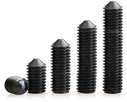 BOZONLI Madenschraube Kegelspitze Inbusschraube Schwarz Legierter Stahl Befestigungsteile, M2.5 * 10mm,30 Stück