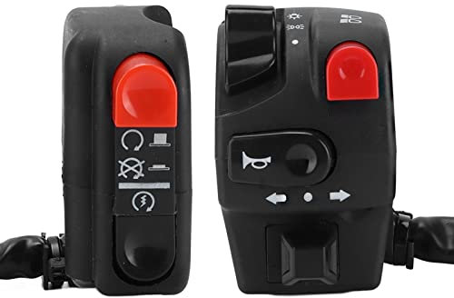 KIMISS 1 Paire de Commutateur de Contrôleur de Guidon de Moto 22mm, Interrupteur à Bascule de Guidon Gauche Droite pour Clignotant de Klaxon Antibrouillard de Démarrage électrique Feu de Route