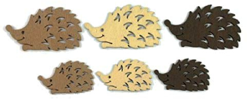 Igel Streudeko I 96 Stück I 4 cm + 6 cm I 2 Größen I Holz I braun beige