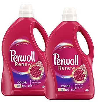 Perwoll Renew Color (2x52 Waschladungen), Color Waschmittel für farbige Wäsche, Feinwaschmittel stärkt die Fasern und verbessert die Farbintensität, intensive Frische