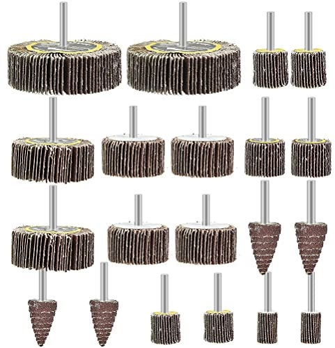 TMBMLPP 20 Stück Fächerschleifer Set Korn 80,Lamellenschleifer Schleifaufsatz,Fächerschleifer Set Korn,Flap Wheels,Fächerschleifer Lamellenschleifer für Akkuschrauber,Bohrmaschine Geradschleifer
