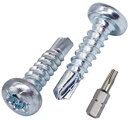 SKIR'CO (500 piezas) Tornillos autotaladrantes 3,9 x 16 mm, cabeza alomada, DIN 7504 N Tornillos zincados, tornillos autorroscantes
