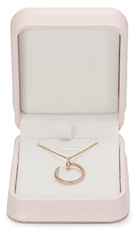 Oirlv Pink Necklace Storage Box Elegant Pendant Gift Box for Men and Women | Ideal for Christmas, Valentine’s Day and Birthdays, Ideal for Travel and Home Storage Necklace, Scratch Resistant Microfibre