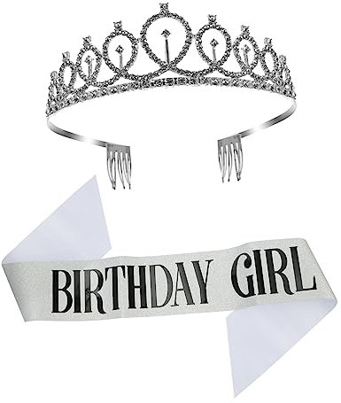LABRIMP Krone Geburtstag Schärpe Set Heu Ballon Schärpe Für Baby Mädchen Party Favor Decor Schärpe