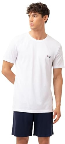 Fila Pyjama für Herren, kurz, 100% Baumwolle, Nachtwäsche, Herren, Set weich und bequem, Größe M, Bm, M
