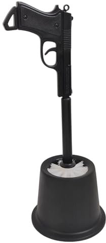 Pistole Toilettenbürste mit Halter in schwarz - hält Dein WC in Schuss!