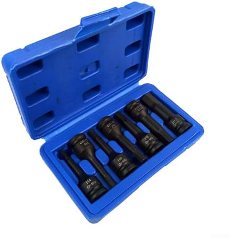 7-teiliges Sechskant-Bit-Steckschlüssel-Set, Schlag-Steckschlüssel-Set, 3/8-Zoll-Antrieb, Sechskant-Steckschlüssel-Set, Schlagschrauber-Kit