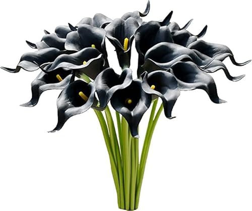 HXSCOO 10/5 Uds 35cm Blanco PU Flor Falsa Lirio de Cala Artificial for decoración del hogar Boda Ramo de Novia Mesa de hogar Ramo de Flores Decoración (Color : C, Size : 5PCS)