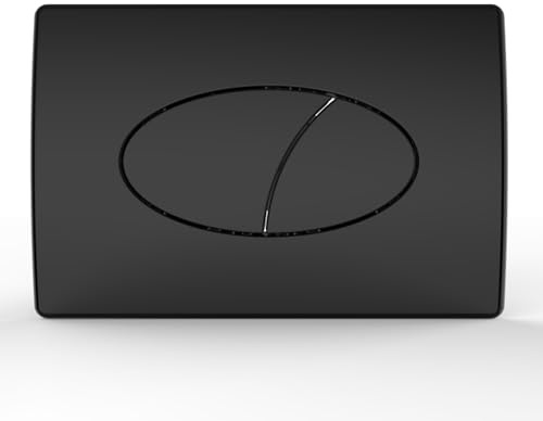 Excel Home WC-Spülknopf-Ersatz – Zwei-Knopf-WC-Spülplatten – Pneumatische Technologie – Fingerabdruckresistent Kompatibel mit Lufthäusern – Ovales Druckknopf-Design (mattschwarz)