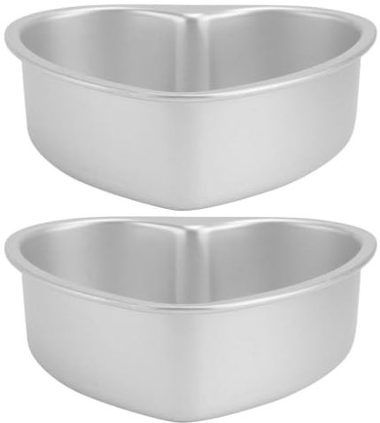 DEARMAMY Herz-Kuchenform Backform Abnehmbarer Boden Für Käsekuchen Chiffon Brot Ofenbacken Aluminium 2 Stück 15 2 Cm