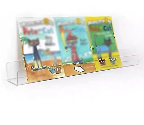 Durchsichtiger Zeitschriftenständer aus Acryl,an der Wand montierter Bücherregal-Zeitschriftenhalter,Literaturbroschüren-Aktenregal für die Organisation im Büro und Zuhause (Farbe: Klar,Größe: 50