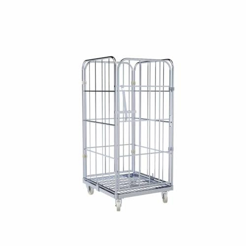 Rollbehälter 4-seitig, Nutzhöhe 1.340 mm, Rollplatte aus Metall, 724 x 815 x 1.530 mm, 500 kg