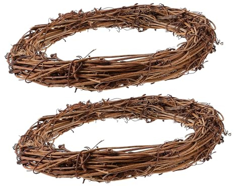 MAGICLULU 2pcs Natural Grapevine Wreath Rough Rattan Wreath Frame Vine for Crafts Crafting Christmas