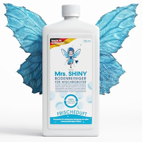 Mrs. SHINY - Detersivo per lavapavimenti con fragranza fresca - Pulizia senza striature e asciugatura rapida - Compatibile con vari modelli di lavapavimenti - 750 ml - Packaging May Vary