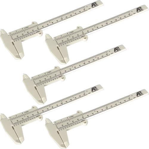 5x APUK Vernier Caliper Scale White Plastic Measuring Gauge Tool Ruler Precision