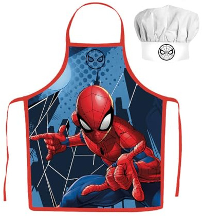 OM SUPPLIES Iconic TV Cartoon Characters Kids Children Cooking Baking Apron and Chef Hat Set Aprons for Children Boys & Girls Christmas Birthday Gift