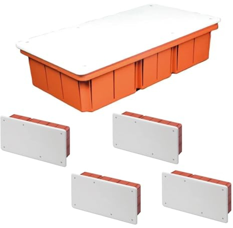 Cassetta di derivazione da incasso a muro in plastica con coperchio 30x15 cm 296x153x70mm Kit 5 pezzi made in italy FG10215