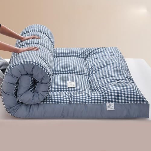 Tragbare Futon-Matratze, 120 x 200 cm Klappmatratze, Blau-B Campingmatratze, rollbare Bodenmatratze, Reise-Schlaflösung, leichtes Klappbett, ideal für Camping & Heimgebrauch