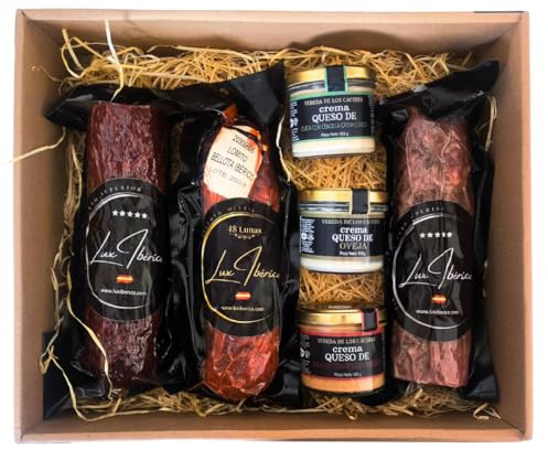 LUX IBÉRICO - Cesta Olissipo, Cremas de Queso y Embutido Ibérico