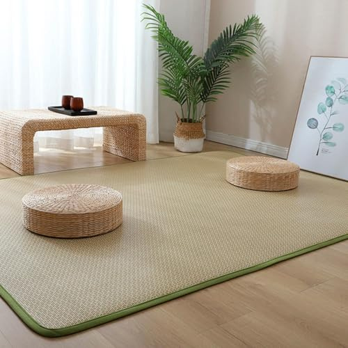 Japanische Tatami-bodenmatte, Natürlicher Bambusteppich rutschfeste Bodenmatte, Sommer Faltbare Boden-schlafmatte Indoor-bodenteppich Für Wohnzimmer Schlafzimmer Kriechende, C, 140x200cm(55x79inch)