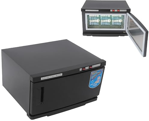 JAYEUW Asciugamani sterilizzatore scaldasalviette, 25 l, 206 W, con luce UV, 70 °C, scaldasalviette caldo a 360°, disinfezione tridimensionale per salone di bellezza, bagno, hotel (nero)