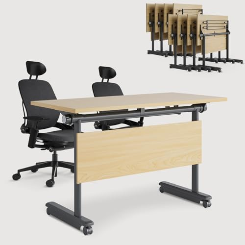 Mesa de oficina plegable, moderna mesa de sala de conferencias para reuniones y espacios de trabajo